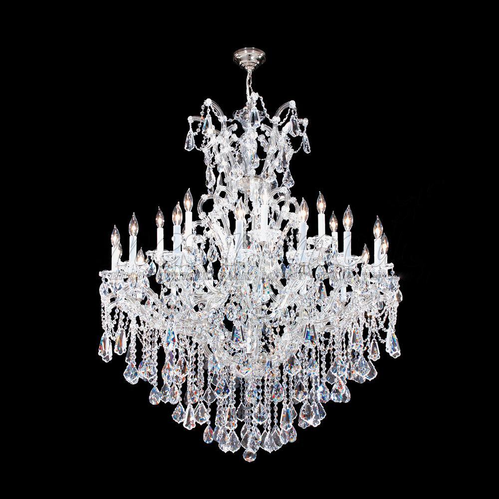Chrome with Clear Crystal Up Chandelier - LV LIGHTING