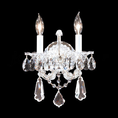 Chrome with Crystal Drop and Strand Wall Sconce - LV LIGHTING