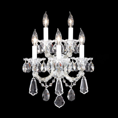 Chrome with Crystal Drop and Strand Wall Sconce - LV LIGHTING