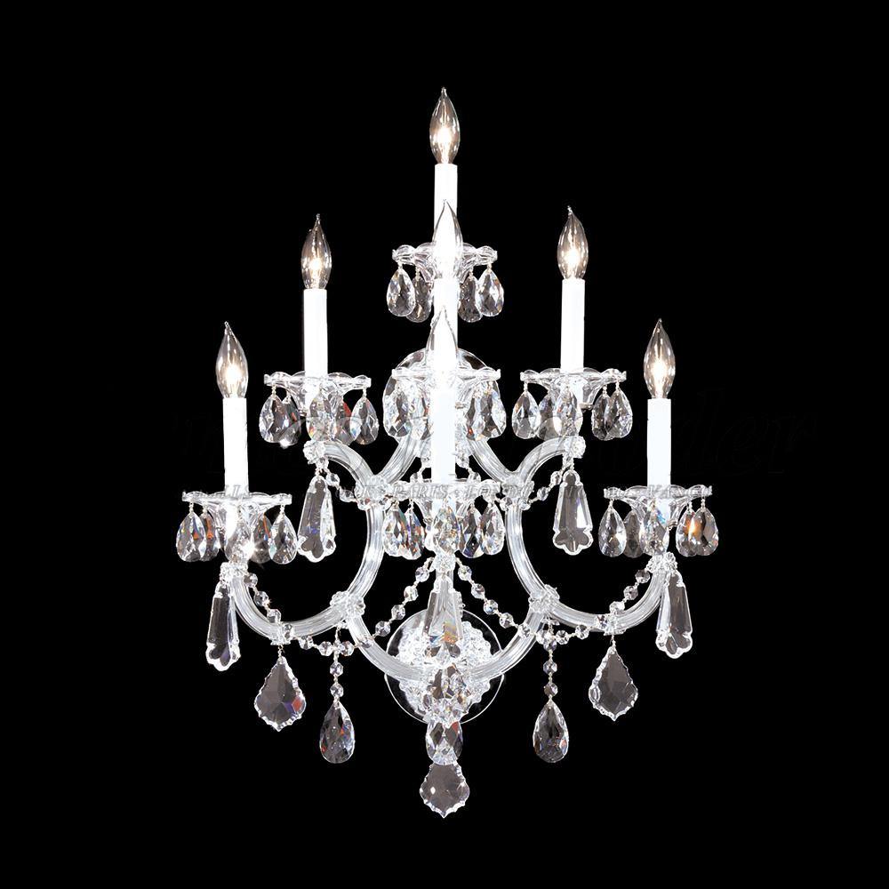 Chrome with Crystal Drop and Strand Wall Sconce - LV LIGHTING