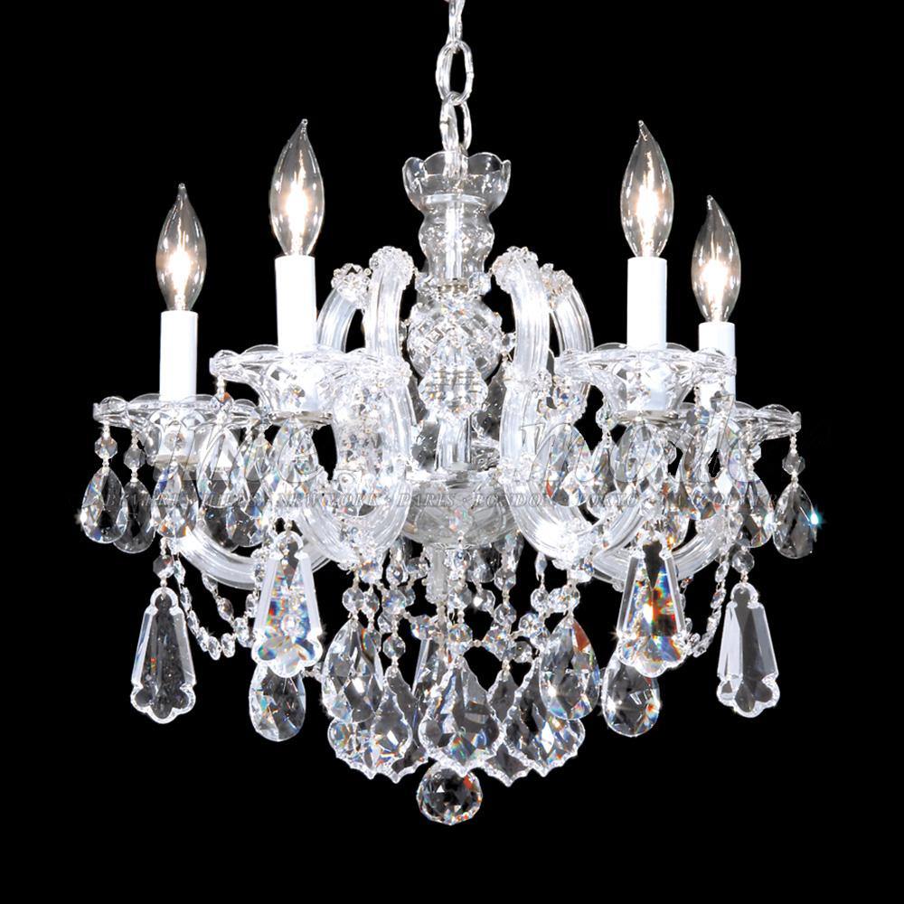 Chrome with Crystal White Candle Up Chandelier - LV LIGHTING