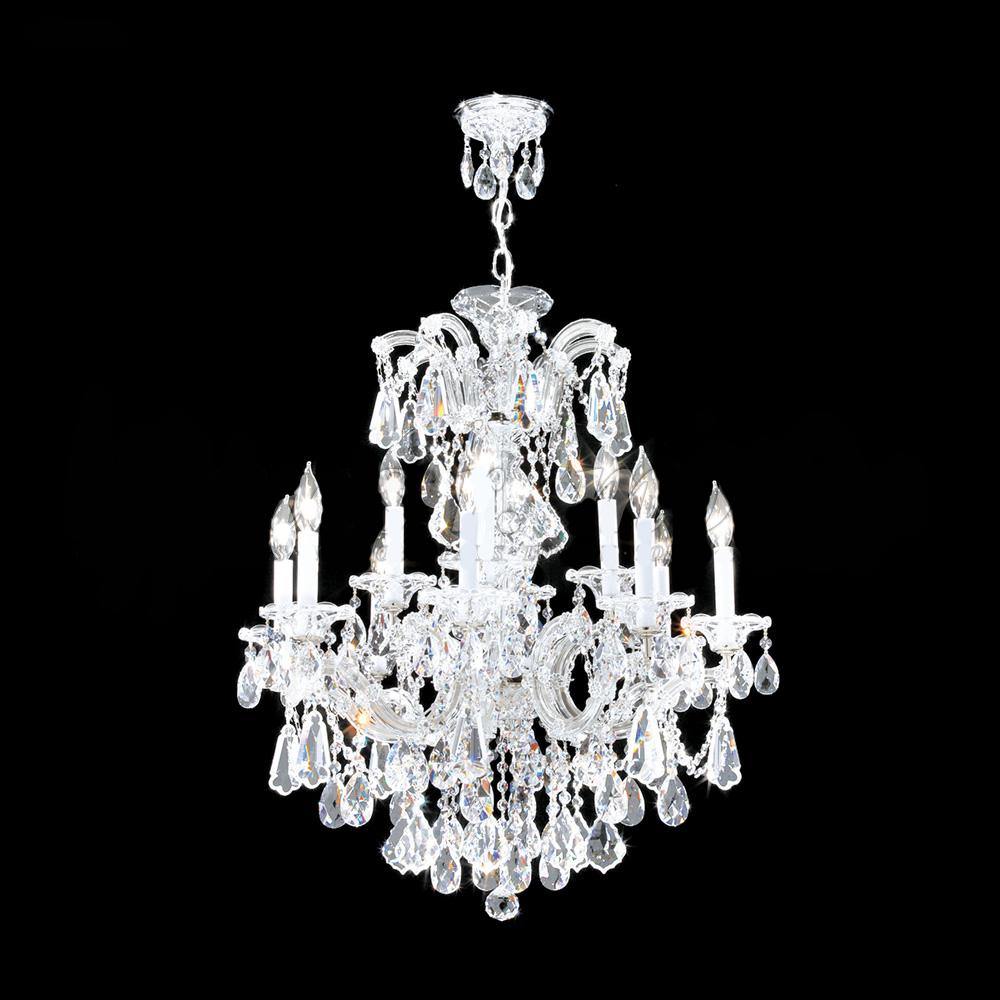 Chrome with Crystal White Candle Up Chandelier - LV LIGHTING