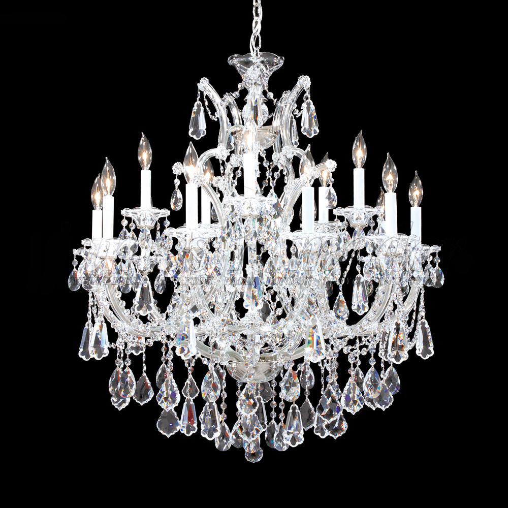 Chrome with Crystal White Candle Up Chandelier - LV LIGHTING