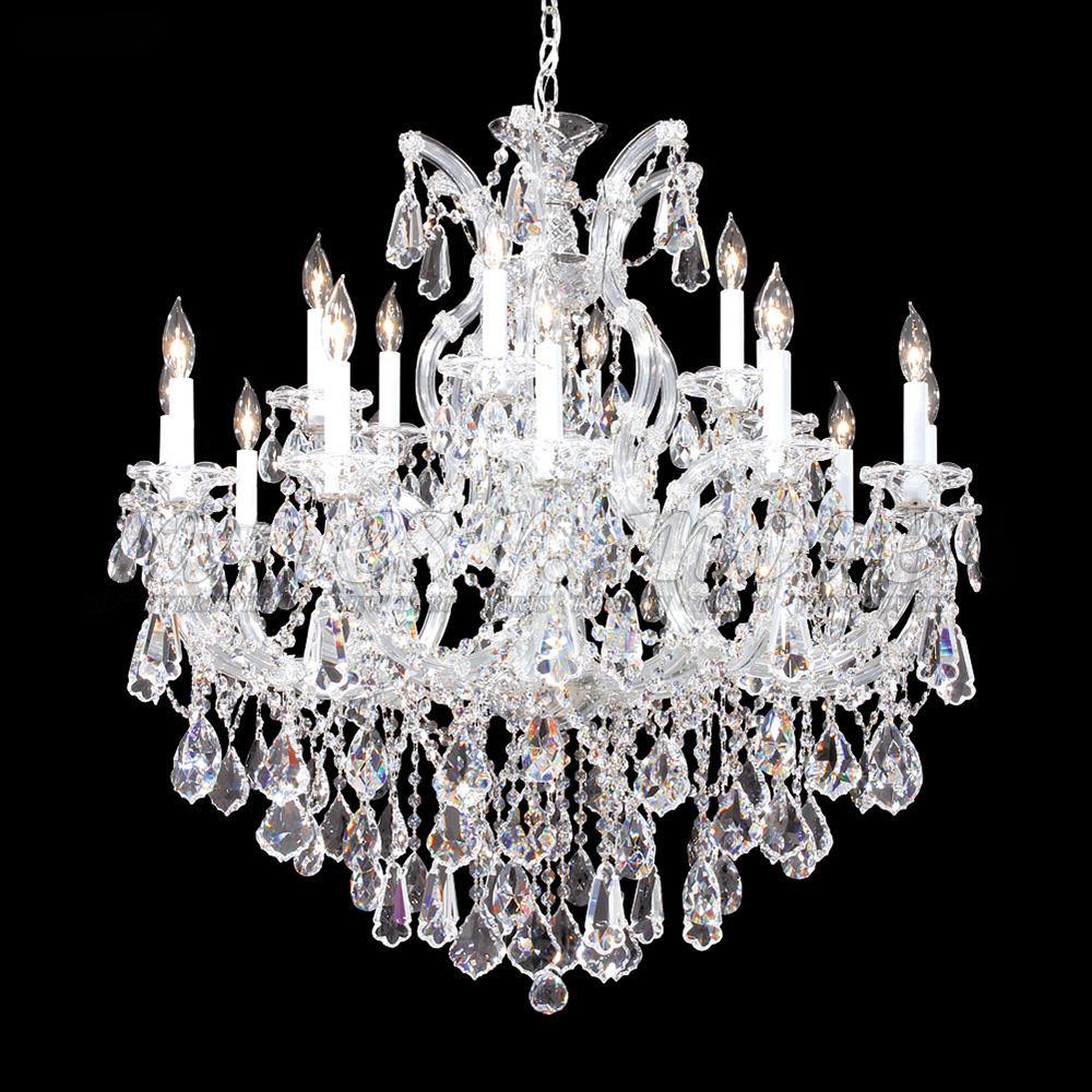Chrome with Crystal White Candle Up Chandelier - LV LIGHTING
