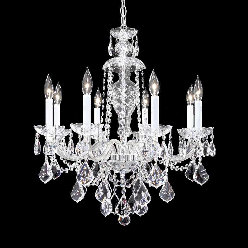 Chrome with Clear Crystal Drop Chandelier - LV LIGHTING