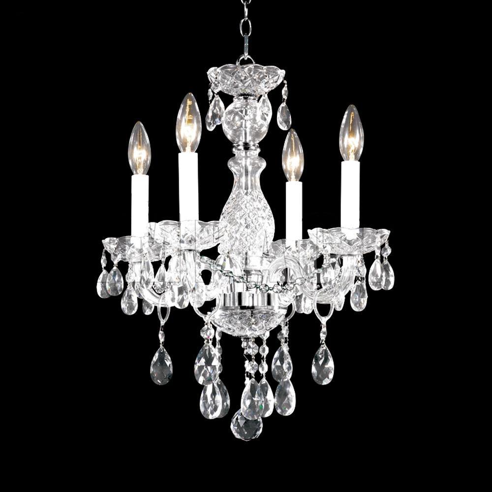 Chrome with Crystal Drop Chandelier - LV LIGHTING