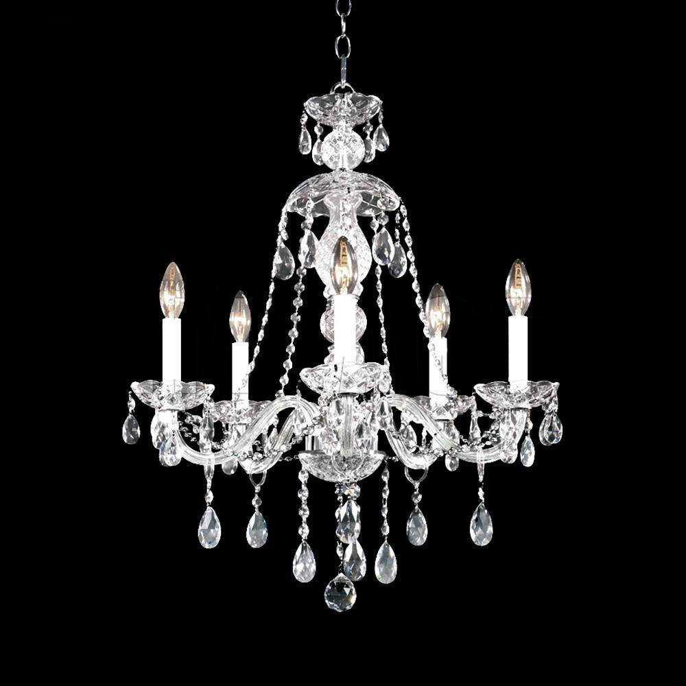 Chrome with Crystal and Arms Chandelier - LV LIGHTING