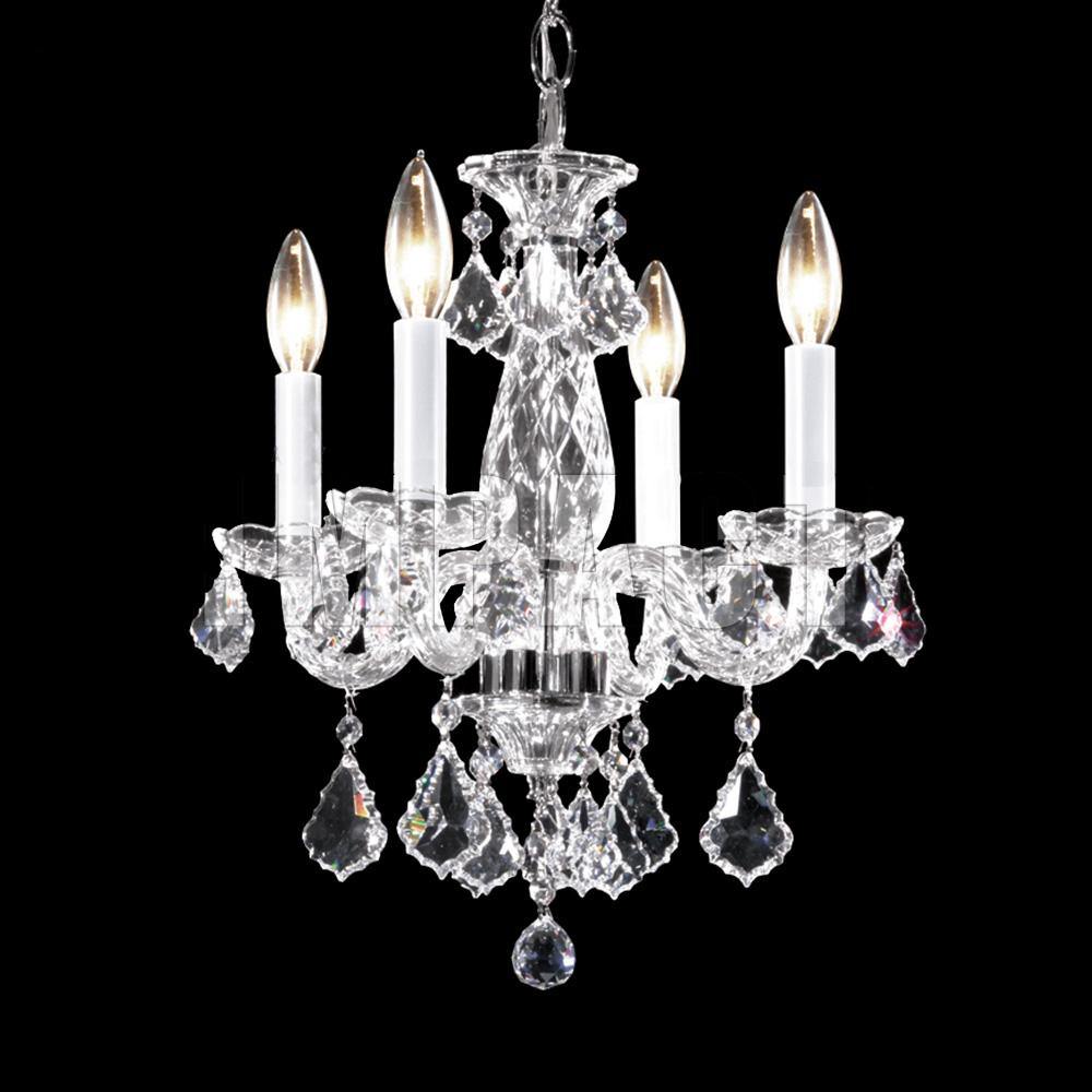 Chrome with Crystal Drop and Arm  Up Chandelier - LV LIGHTING