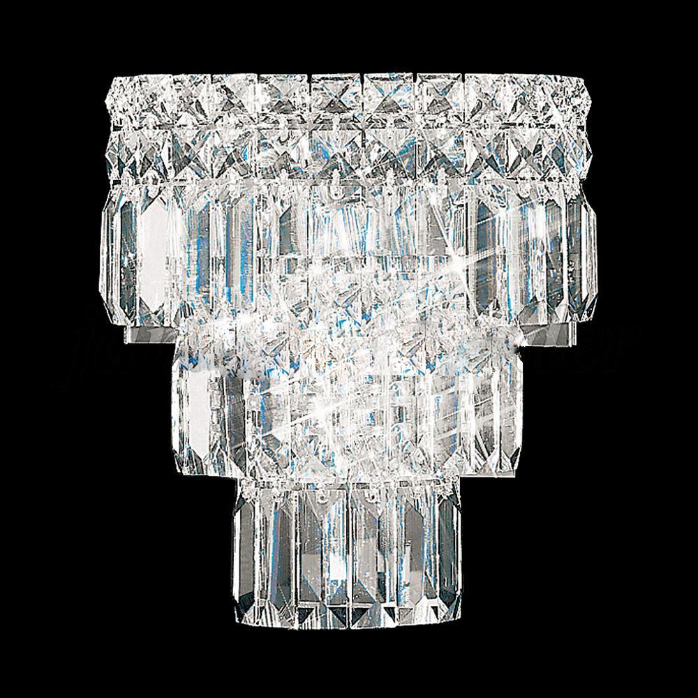 Chrome with Clear Crystal 3 Tier Wall Sconce - LV LIGHTING