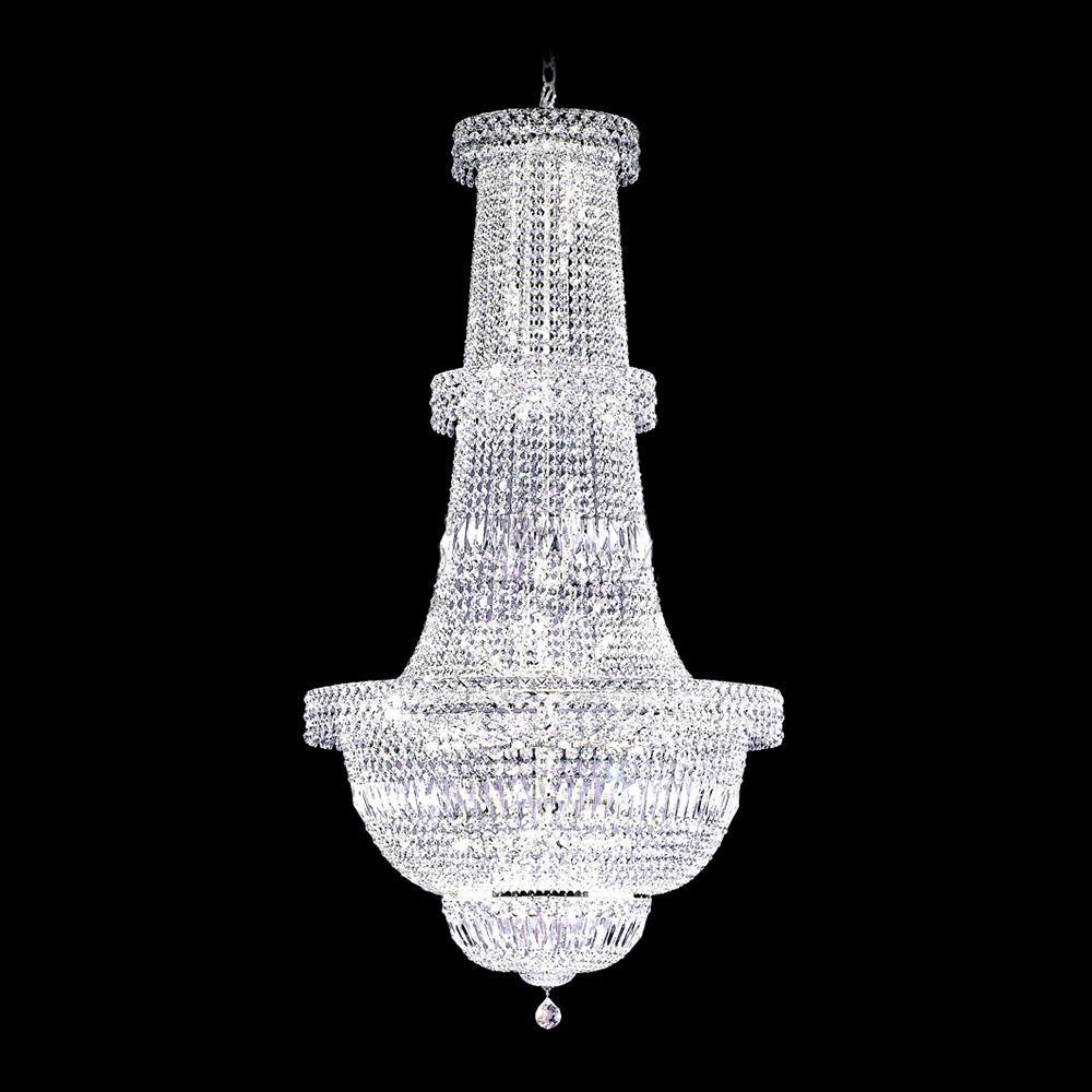 Chrome with Clear Crystal Chandelier - LV LIGHTING