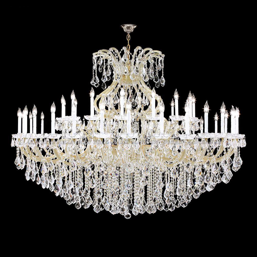 Gold Lustre with Clear Crystal Drop and Arm Chandelier - LV LIGHTING