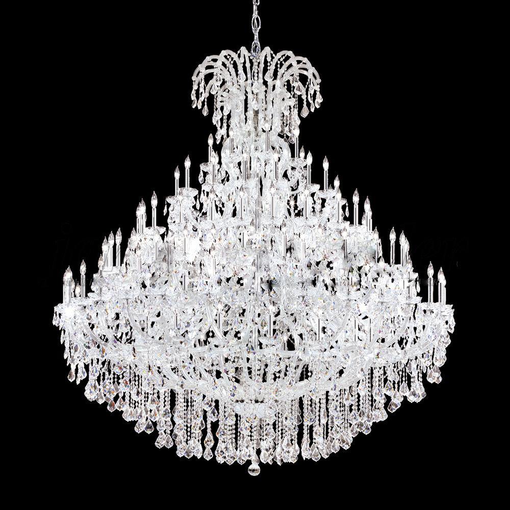 Chrome with Clear Crystal Drops and Arms Chandelier - LV LIGHTING