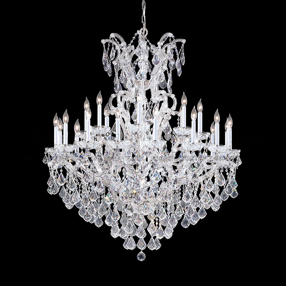 Chrome with Clear Crystal Drop and Arms Chandelier - LV LIGHTING