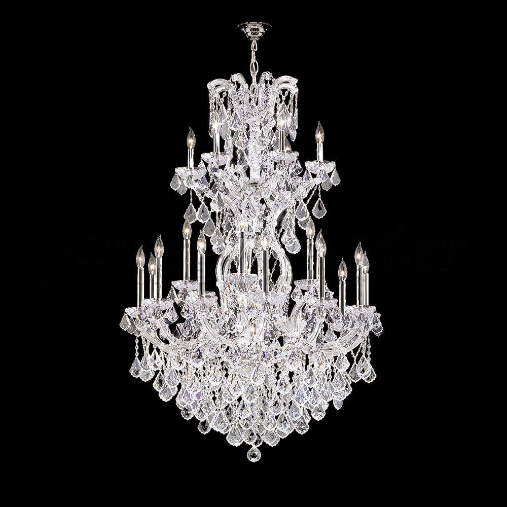 Chrome with Crystal Drop and Arms 2 Tiers Chandelier - LV LIGHTING