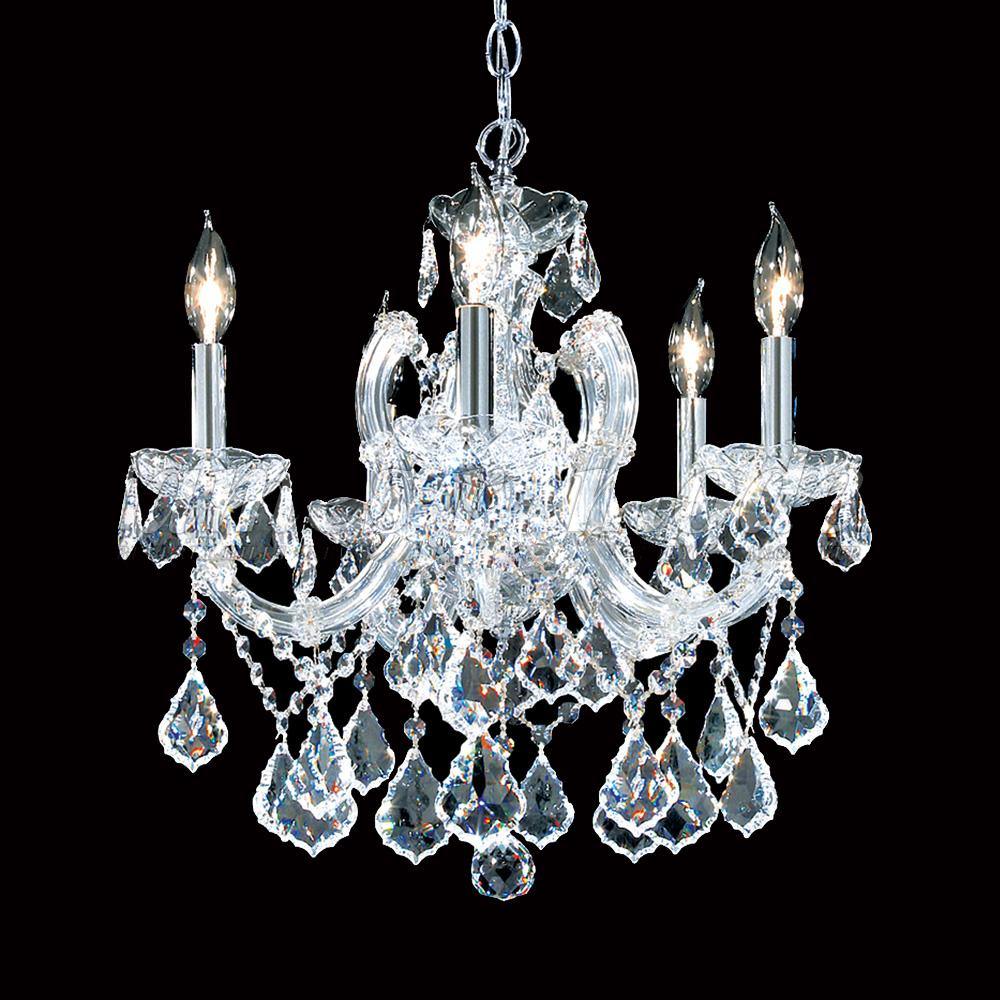 Chrome with Crystal Drop and Arms Pendant - LV LIGHTING
