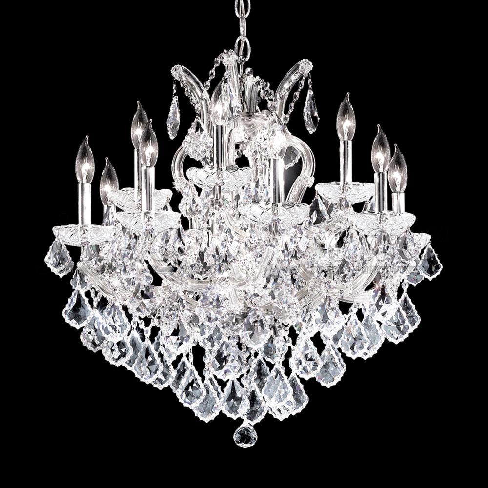 Chrome with Crystal Drop and Arms Chandelier - LV LIGHTING