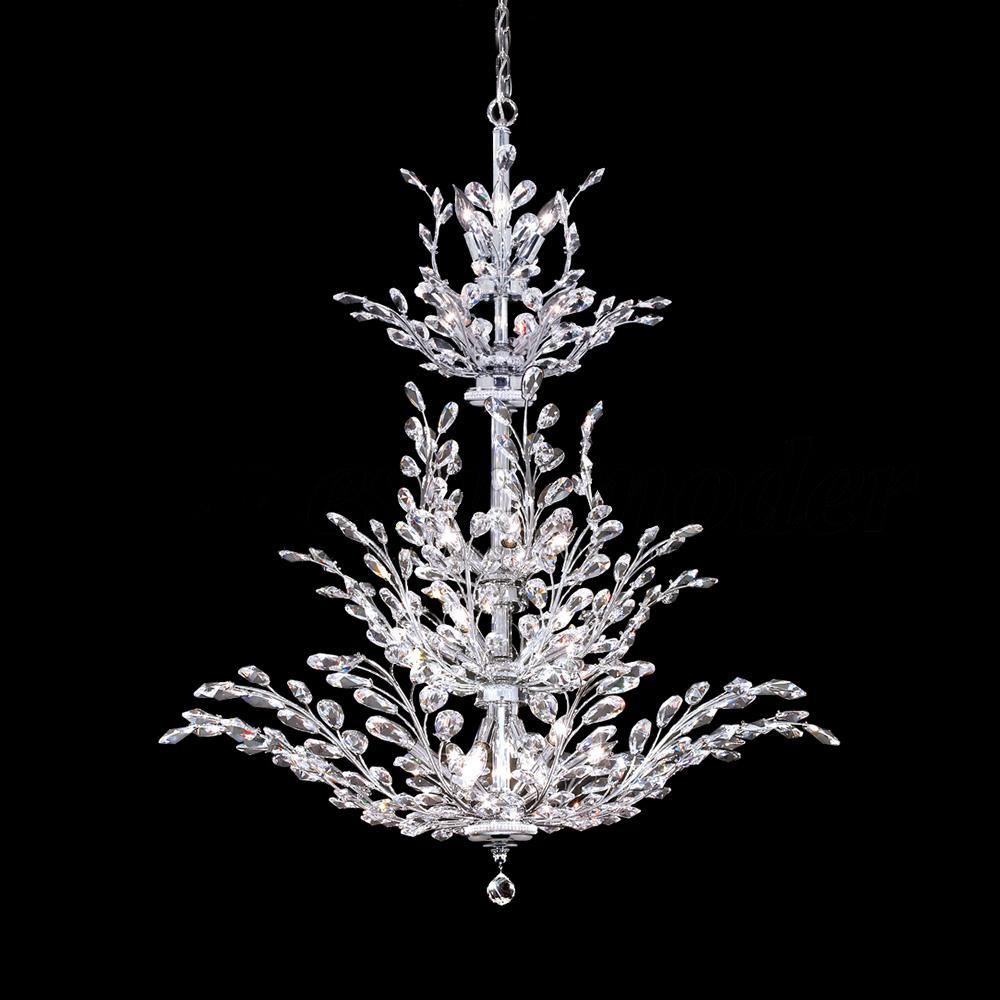 Chrome with Crystal and Branch Arms Chandelier - LV LIGHTING