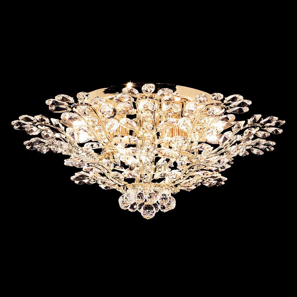 Gold with Clear Crystal and Branch Arms Flush Mount - LV LIGHTING