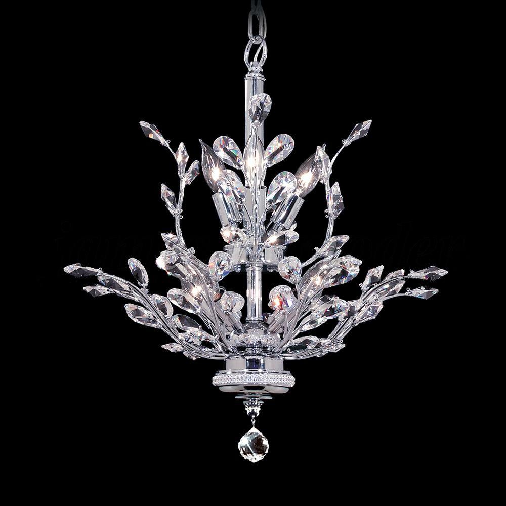 Chrome with Clear Crystal and Branch Arms Chandelier - LV LIGHTING