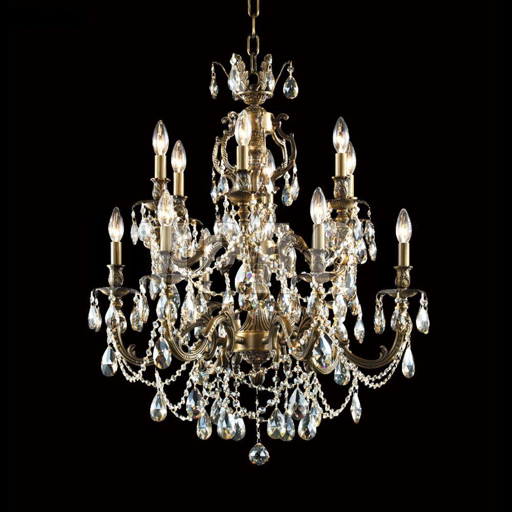 Monaco Bronze with Crystal Drop and Strand Chandelier - LV LIGHTING