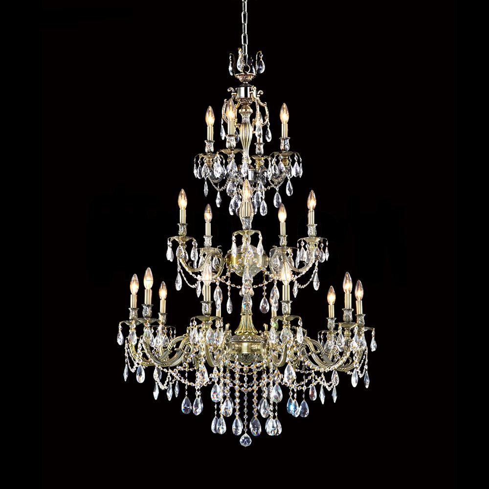 Monaco Bronze with Clear Crystal Drop and Strand Chandelier - LV LIGHTING
