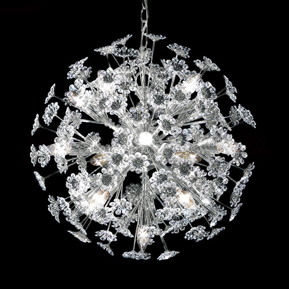 Chrome with Crystal Blossom Orb Chandelier - LV LIGHTING