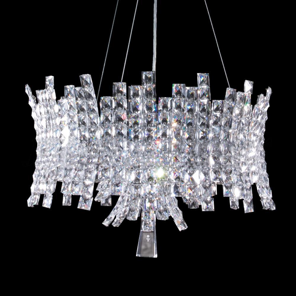 Chrome with Crystal Arms Shade Chandelier - LV LIGHTING