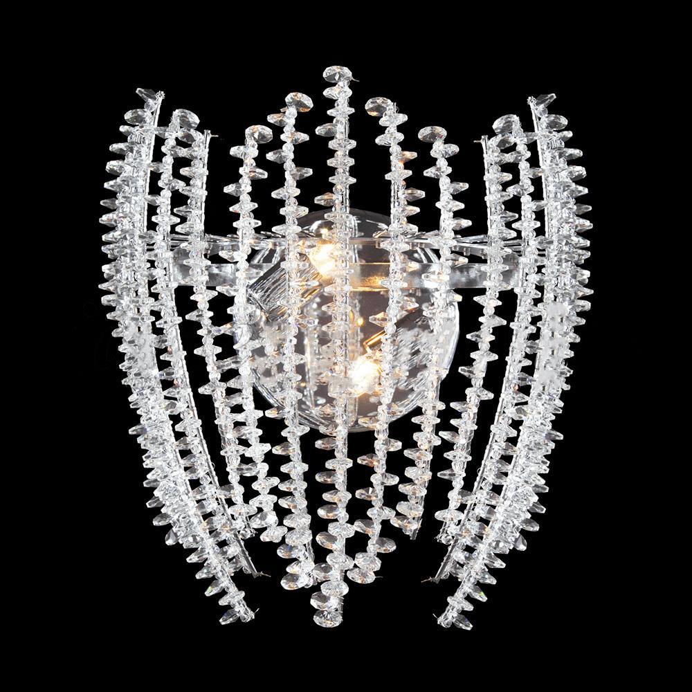 Chrome with Crystal Arms Wall Sconce - LV LIGHTING