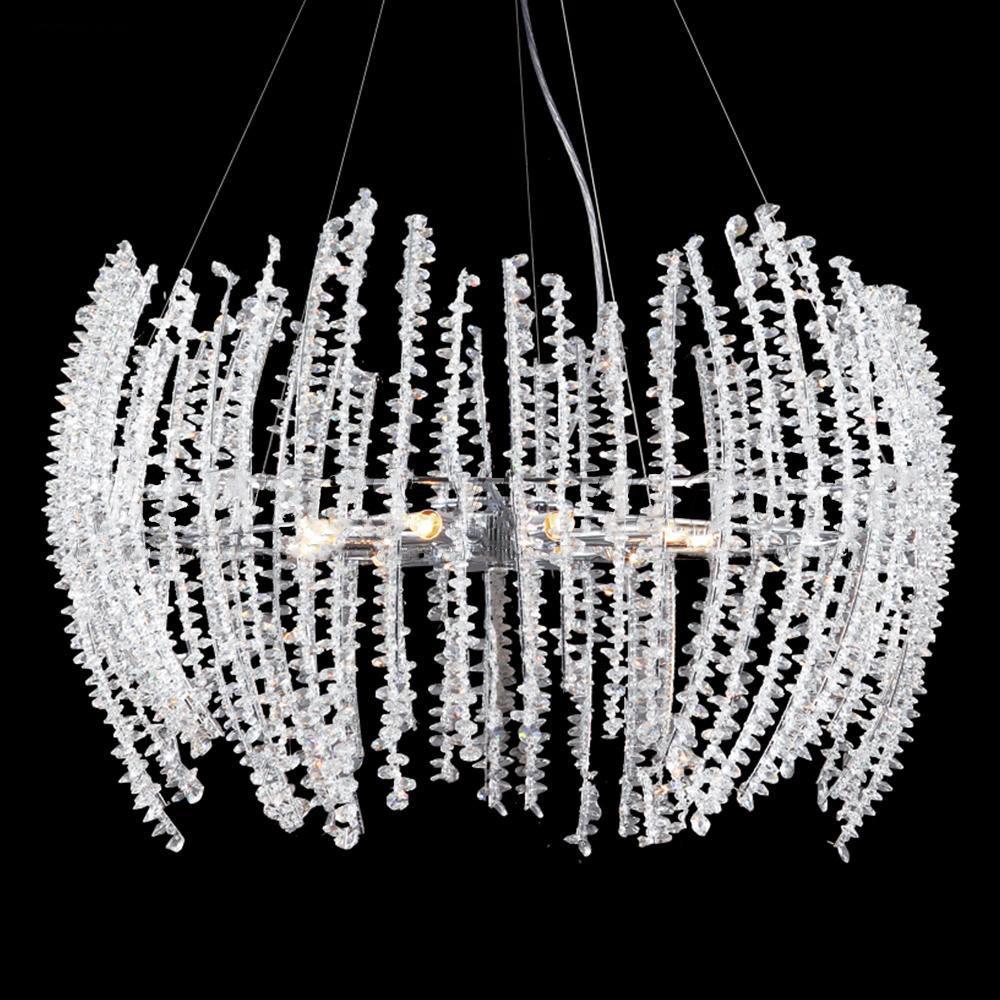 Chrome with Crystal Arms Chandelier - LV LIGHTING