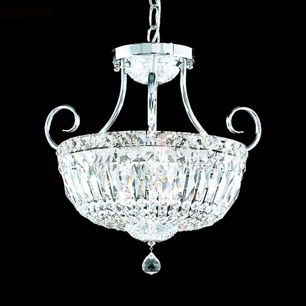 Chrome with Curve Arms and Crystal Pendant - LV LIGHTING