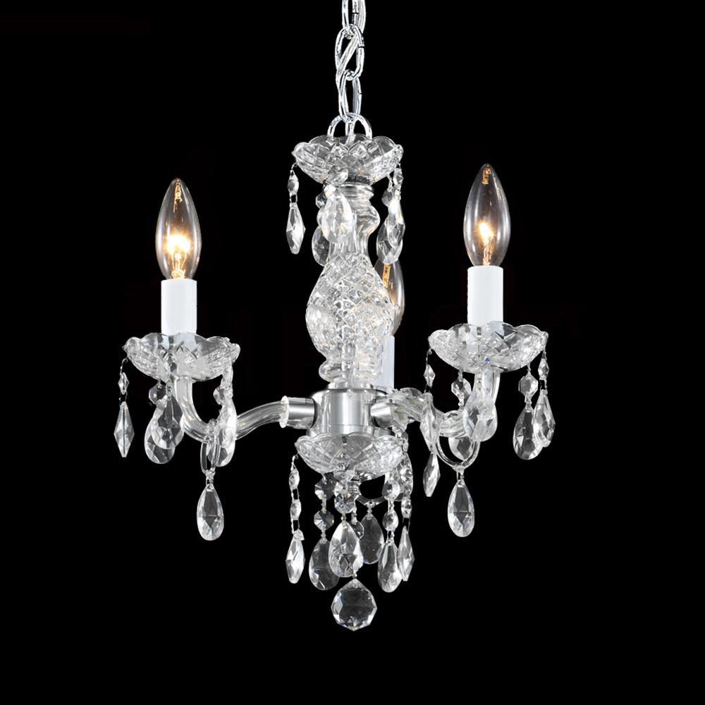 Chrome with Crystal Drop and Arms Pendant - LV LIGHTING