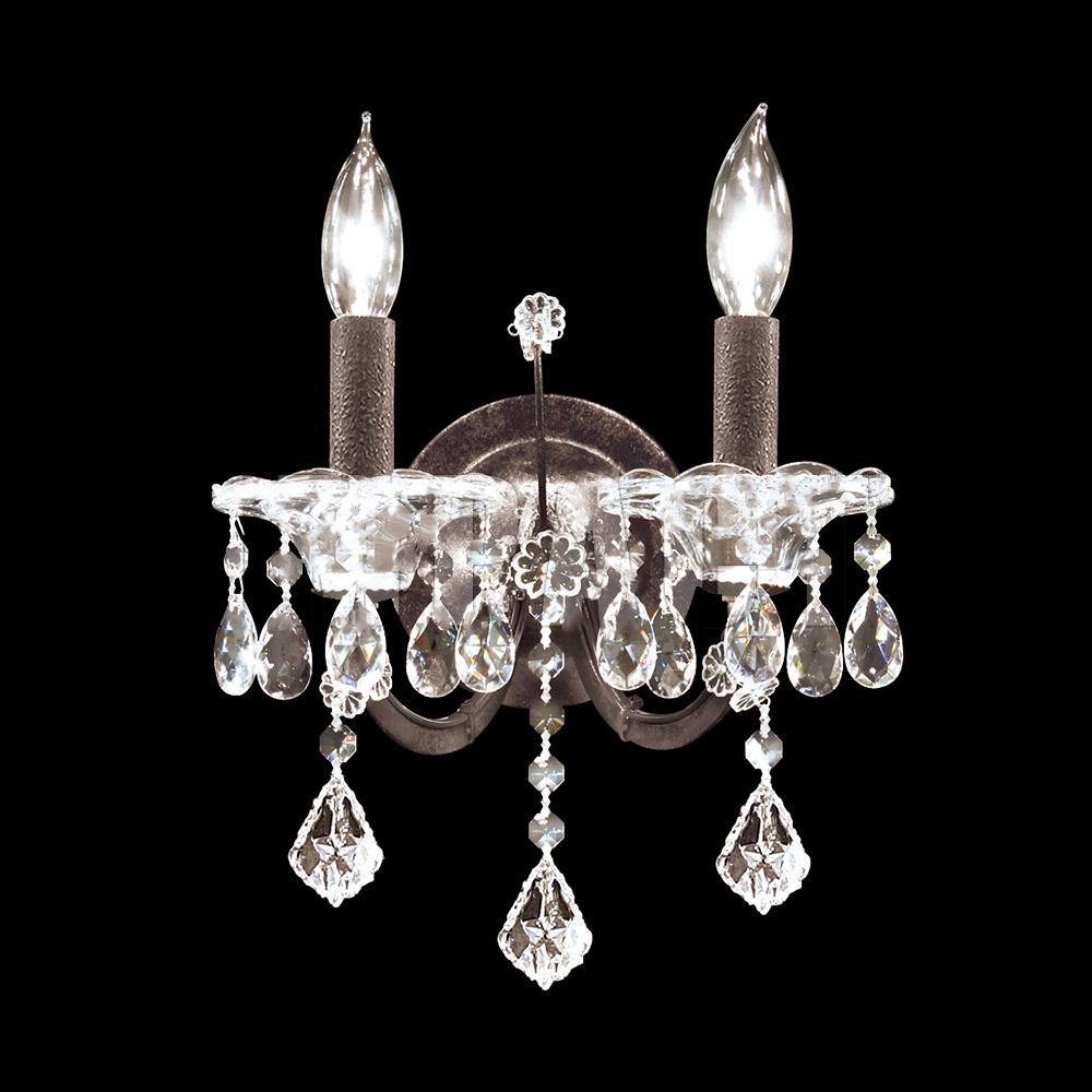 Burnt Sienna with Clear Crystal Drop Wall Sconce - LV LIGHTING