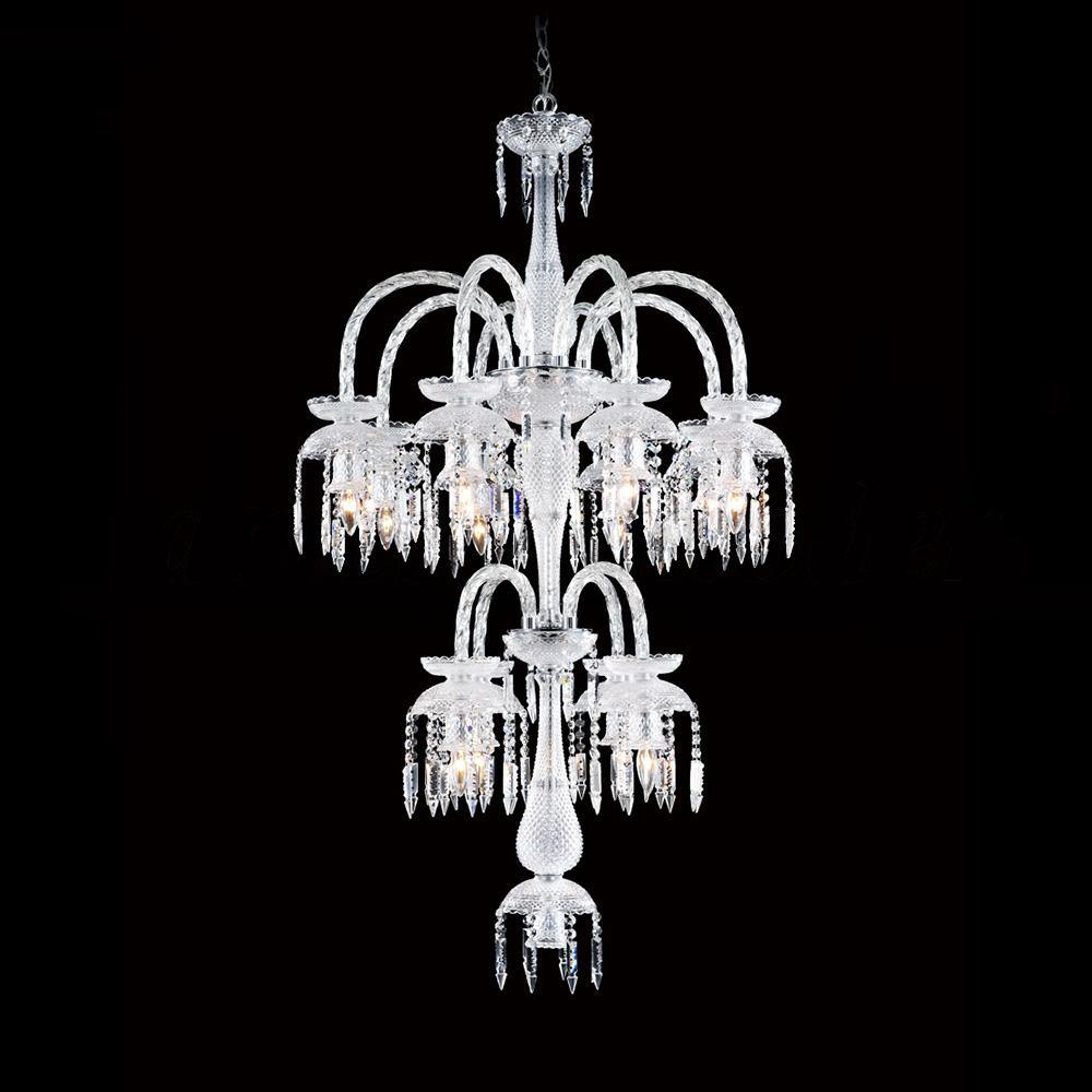 Chrome with Clear Crystal Arms and Drop Chandelier - LV LIGHTING