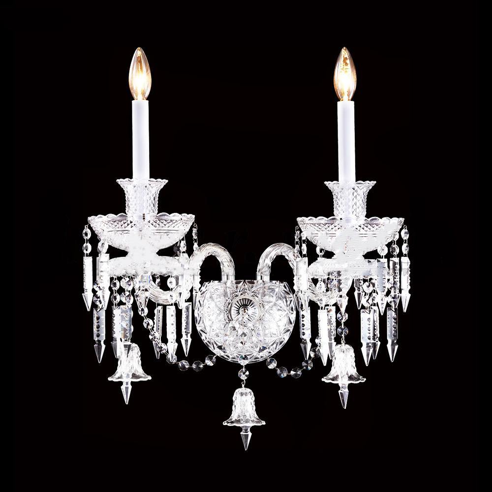 Chrome with Clear Crystal Drop and Bell Wall Sconce - LV LIGHTING