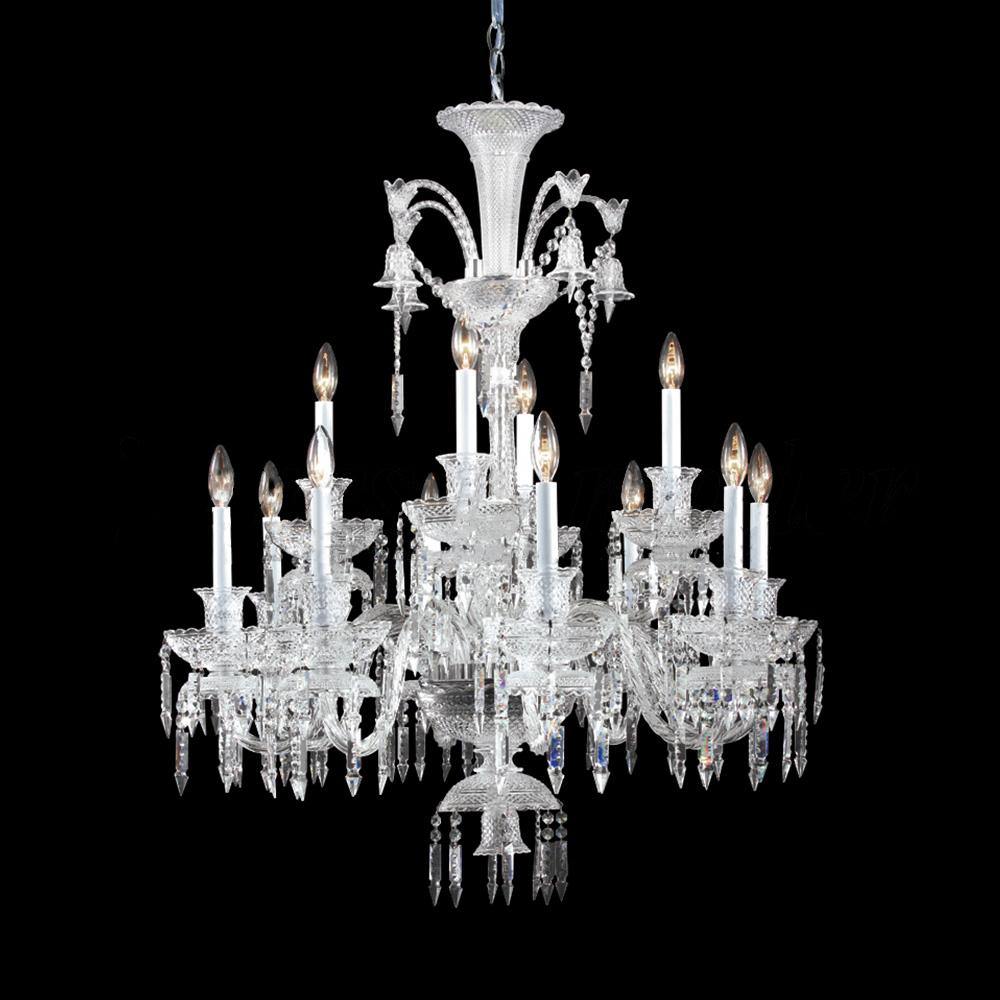 Chrome with Clear Crystal Drop and Bell Chandelier - LV LIGHTING