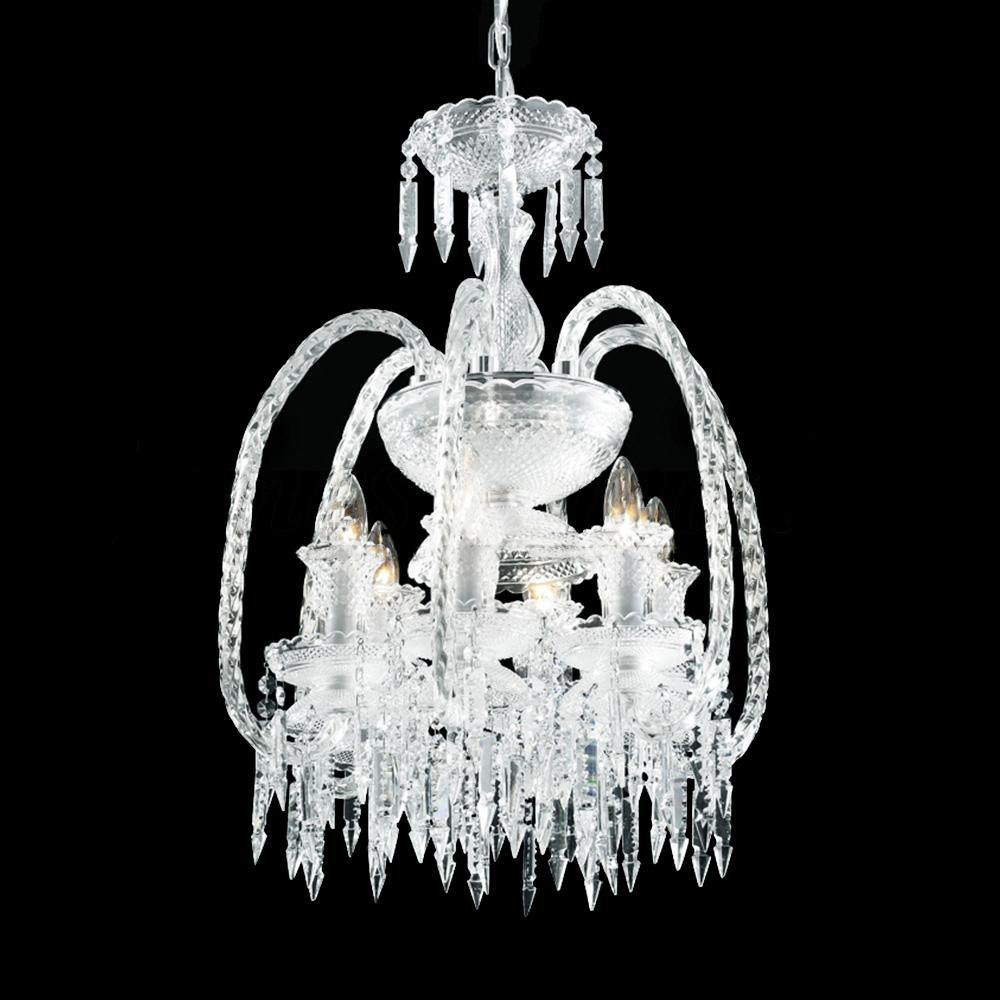 Chrome with Crystal Arms and Drops Pendant - LV LIGHTING