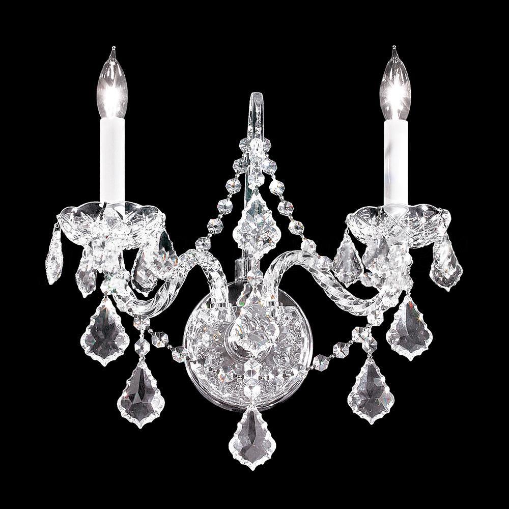 Chrome with Crystal Drop and Strand Wall Sconce - LV LIGHTING