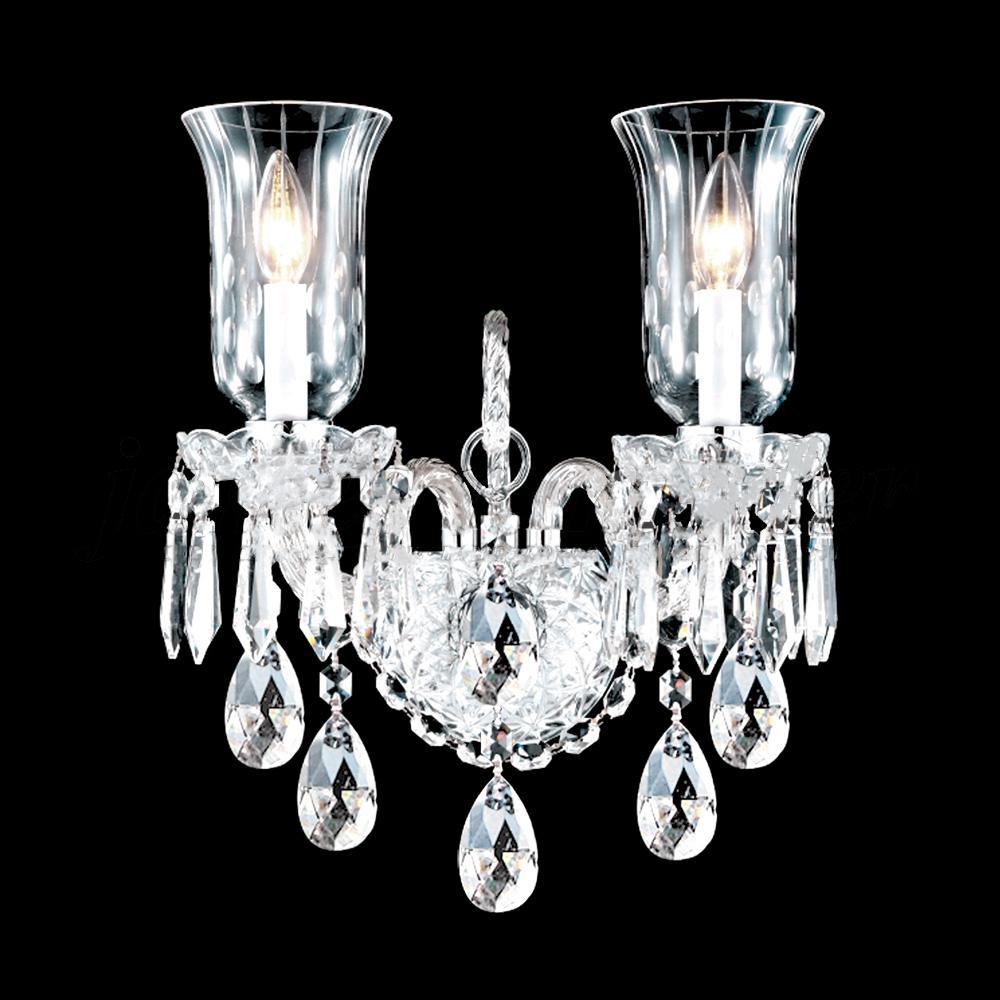 Chrome with Crystal Drop and Strand Wall Sconce - LV LIGHTING