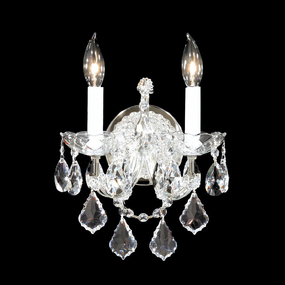 Silver with Crystal Drop and Strand Wall Sconce - LV LIGHTING