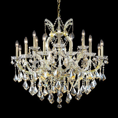 Steel with Crystal Drop and Strand Chandelier - LV LIGHTING