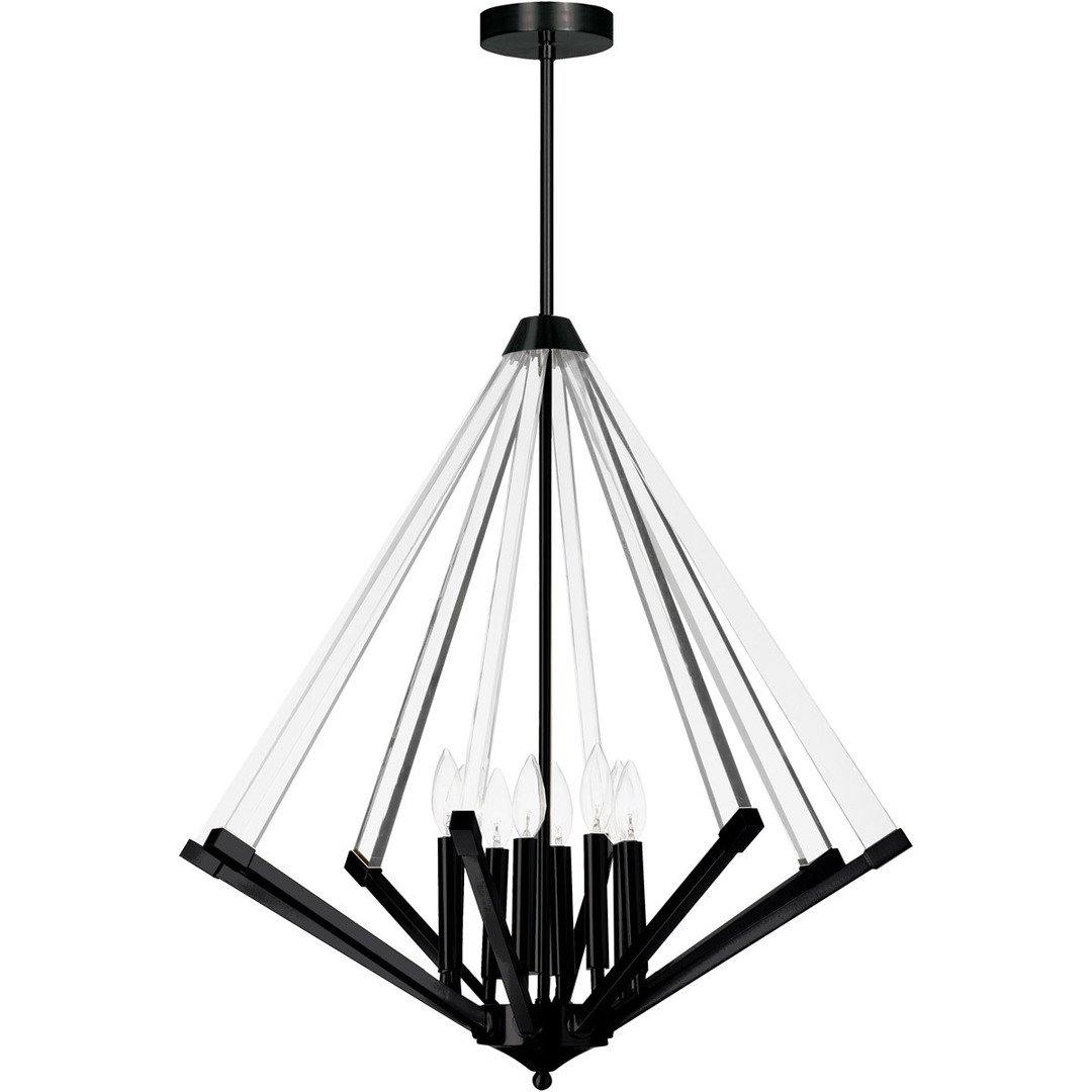 Matte Black with Clear Acrylic Arms Chandelier - LV LIGHTING