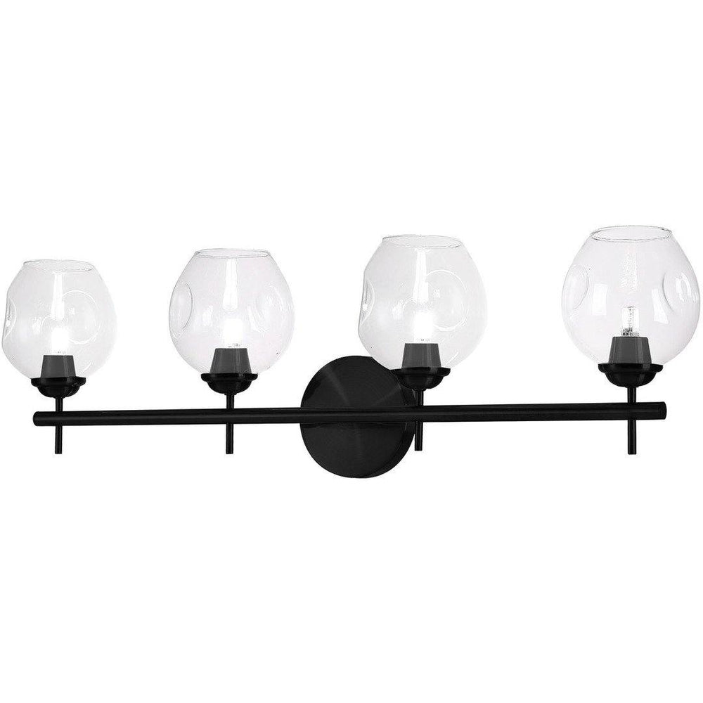 Matte Black with Clear Glass Shade Vanity Light - LV LIGHTING