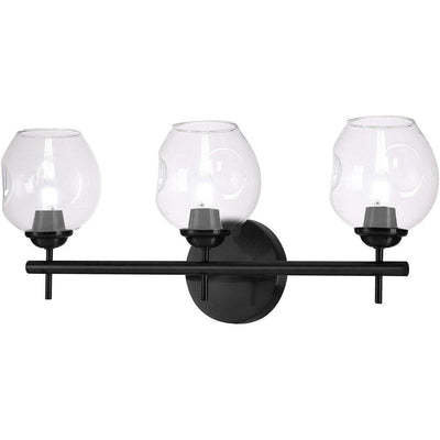 Matte Black with Clear Glass Shade Vanity Light - LV LIGHTING