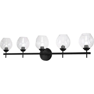 Matte Black with Clear Glass Shade Vanity Light - LV LIGHTING