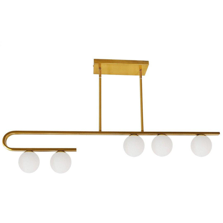 Steel with Frosted Glass Globe Linear Pendant - LV LIGHTING