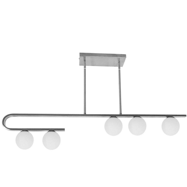 Steel with Frosted Glass Globe Linear Pendant - LV LIGHTING