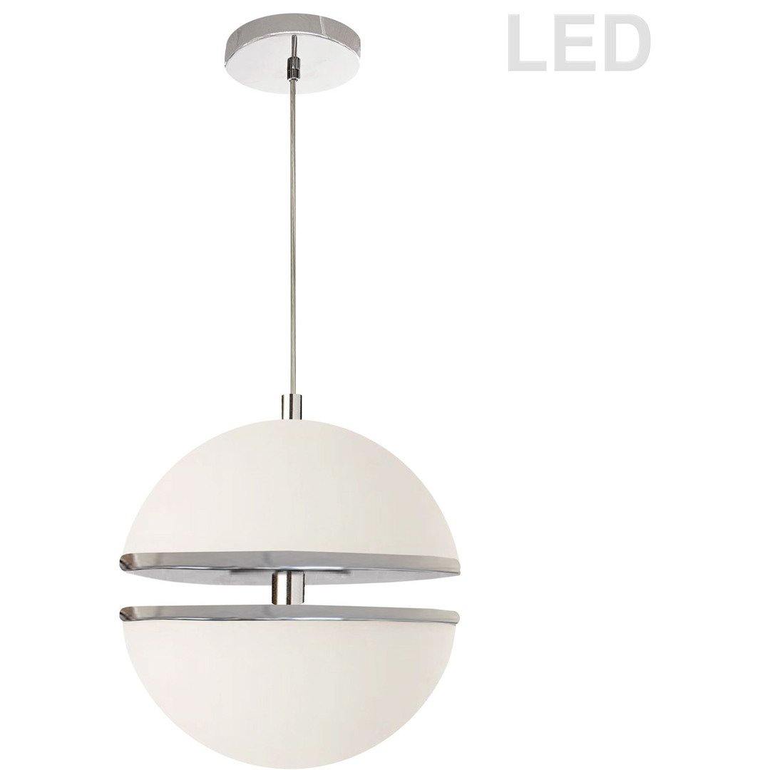 LED Steel with Frosted Glass Shade Pendant - LV LIGHTING