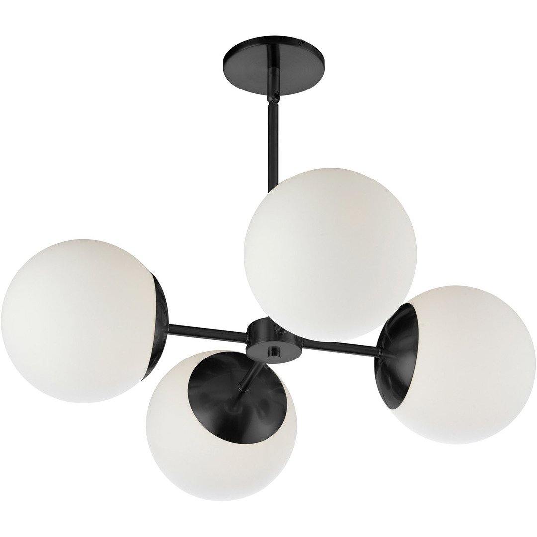 Steel with Frosted Glass Globe Chandelier - LV LIGHTING