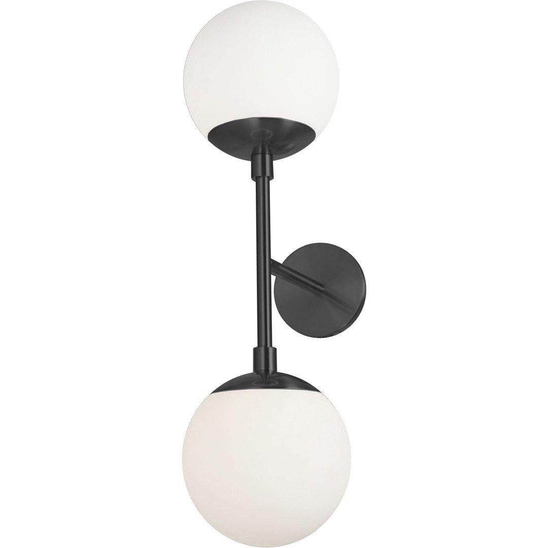 Steel with Frosted Glass Globe Wall Sconce - LV LIGHTING