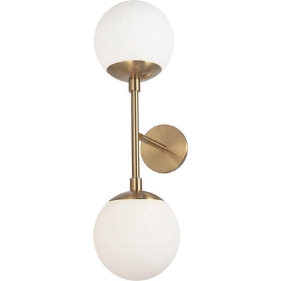 Steel with Frosted Glass Globe Wall Sconce - LV LIGHTING